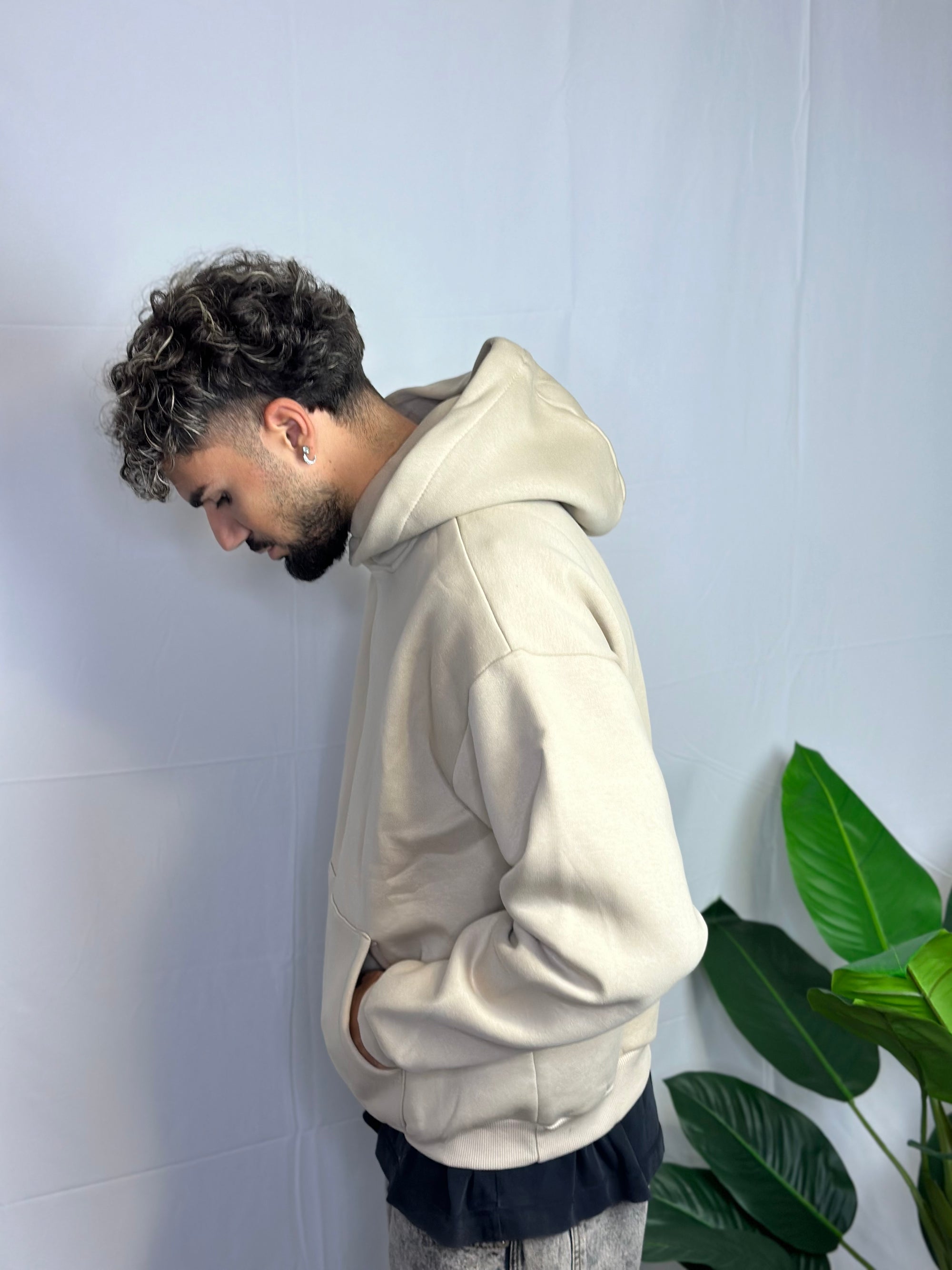 Felpa Boxy Fit Beige