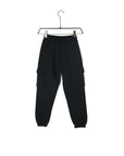 Pantalone Tuta Cargo Felpato Nero