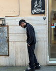 Tuta Primaverile Mezza Zip Costine Nera