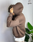 Felpa Boxy Fit Marrone
