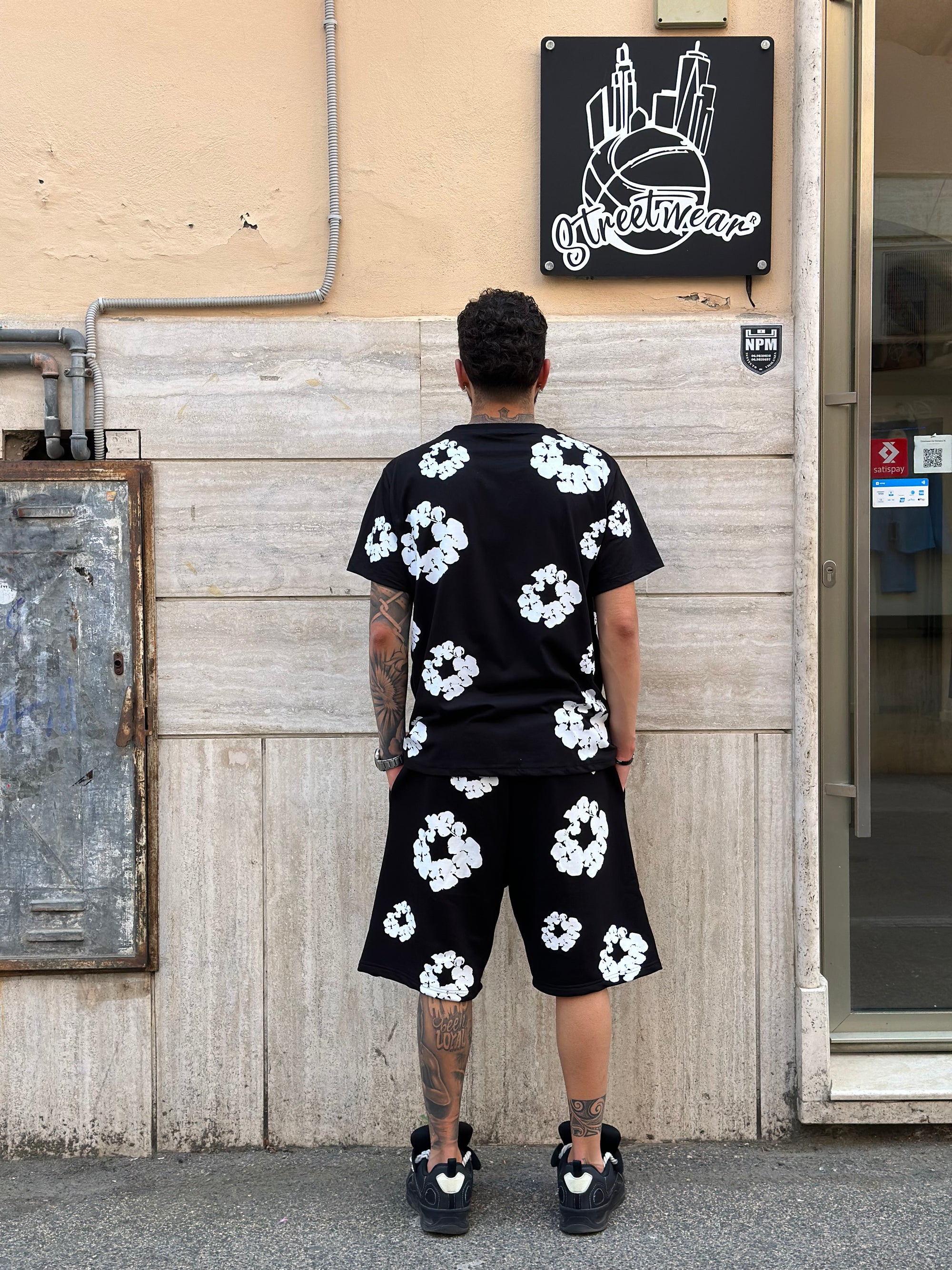 Coordinato Fiorato Nero