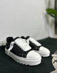 SNEAKERS STREETWEAR NERE E BIANCHE IN NABUK