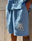 NY YANKEES CORDSET RIGHE CELESTE