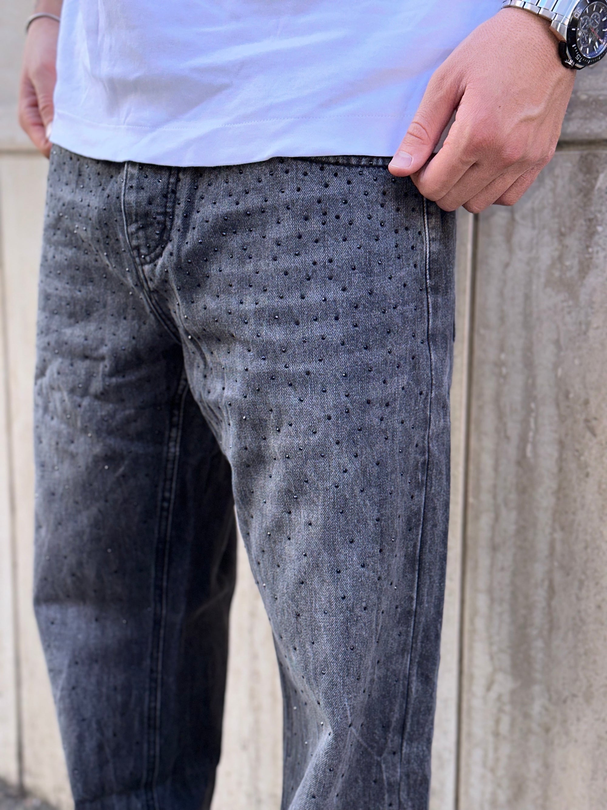Jeans Diamonds Grigio