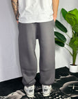 Pantalone Tuta Baggy Felpato Piombo