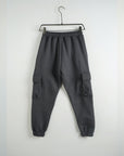 Pantalone Tuta Cargo Felpato Piombo
