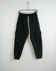 Pantalone Tuta Cargo Felpato Nero