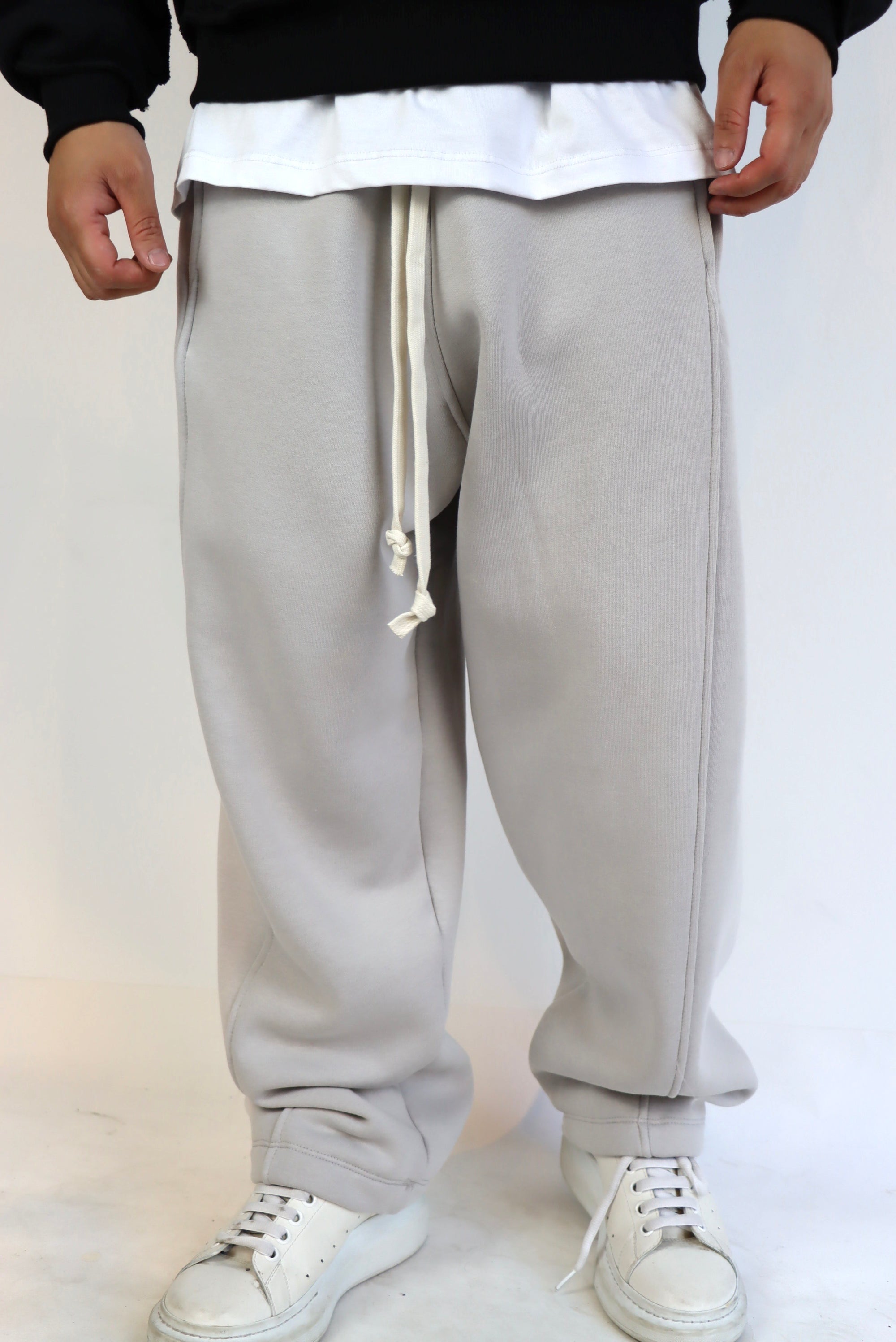 Pantalone Tuta Baggy Felpato Ghiaccio