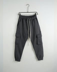Pantalone Tuta Cargo Felpato Piombo