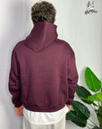 Felpa Boxy Fit Bordeaux