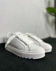 SNEAKERS STREETWEAR BIANCHE IN PELLE