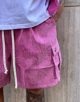 Completo corto (gilet, bermuda a costine) Fuxia