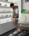 Completino Leopardato Beige (Smanicato+Pantaloncino)