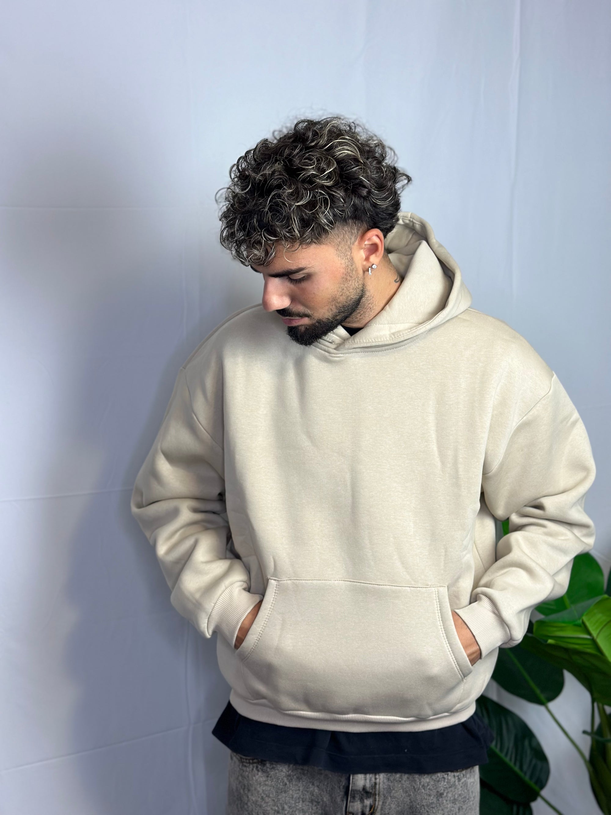 Felpa Boxy Fit Beige