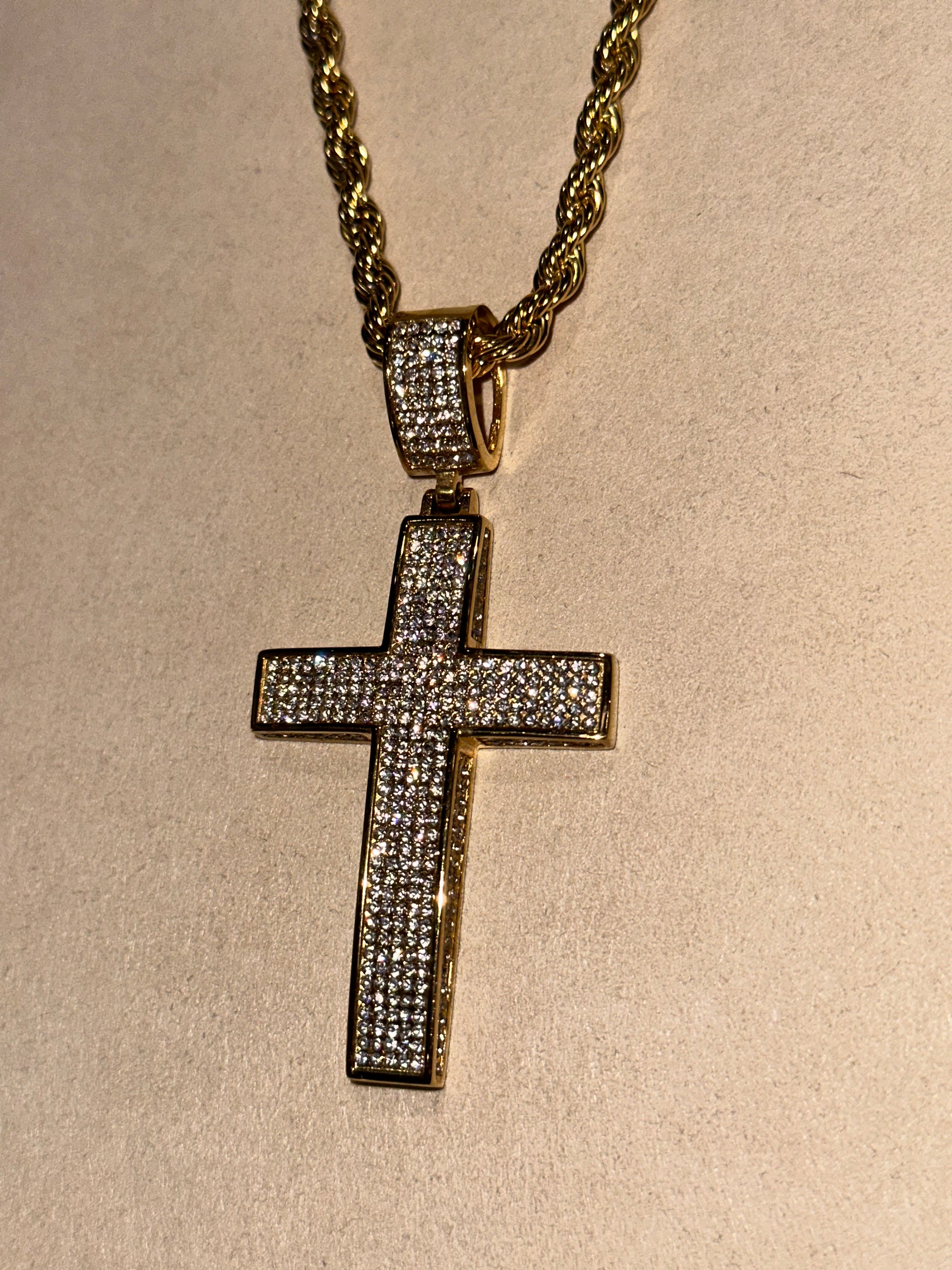 Collana Treccia Croce Oro