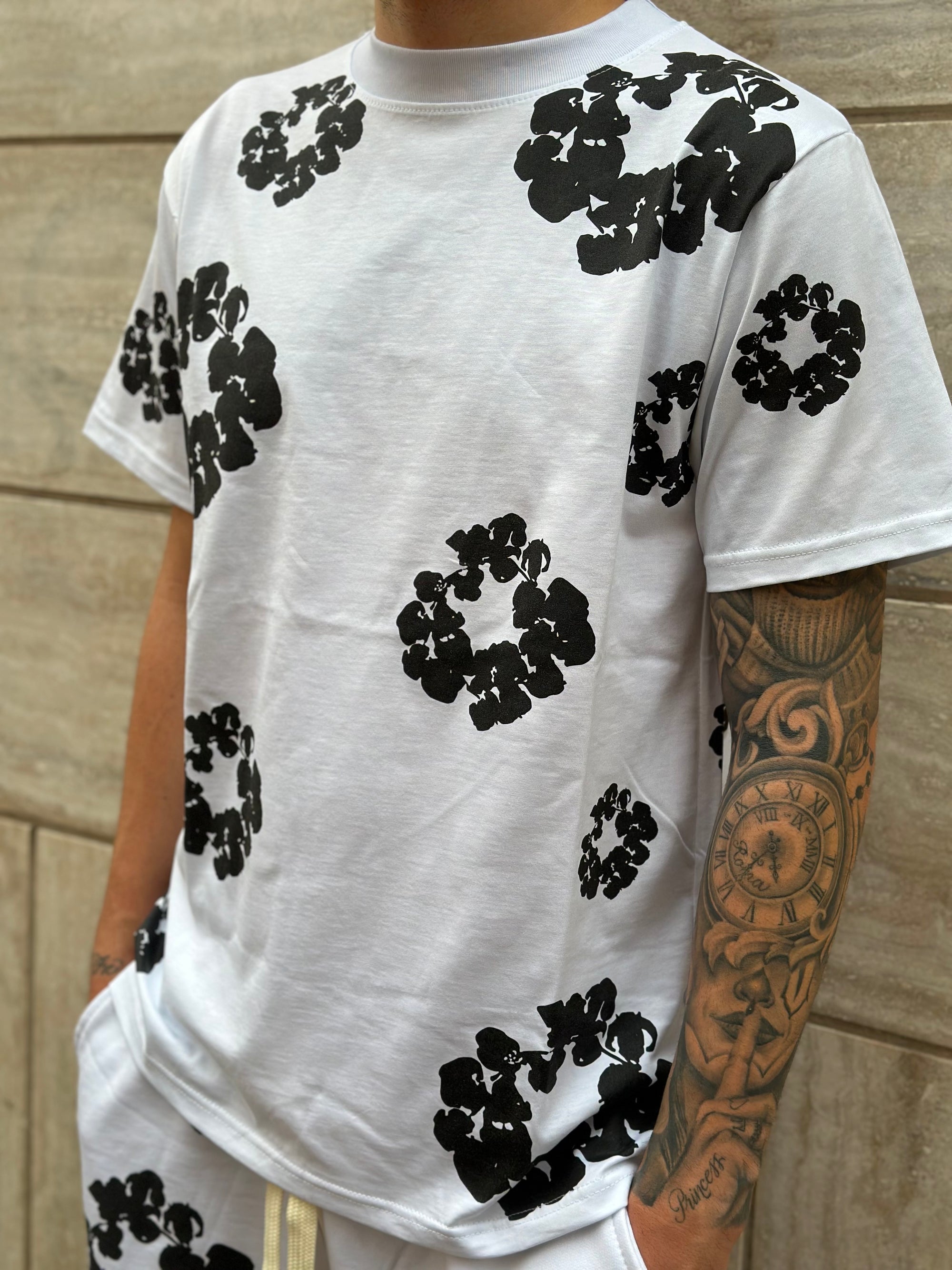 Coordinato Fiorato Bianco
