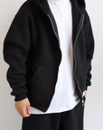 Felpa Boxy Fit Zip Nera
