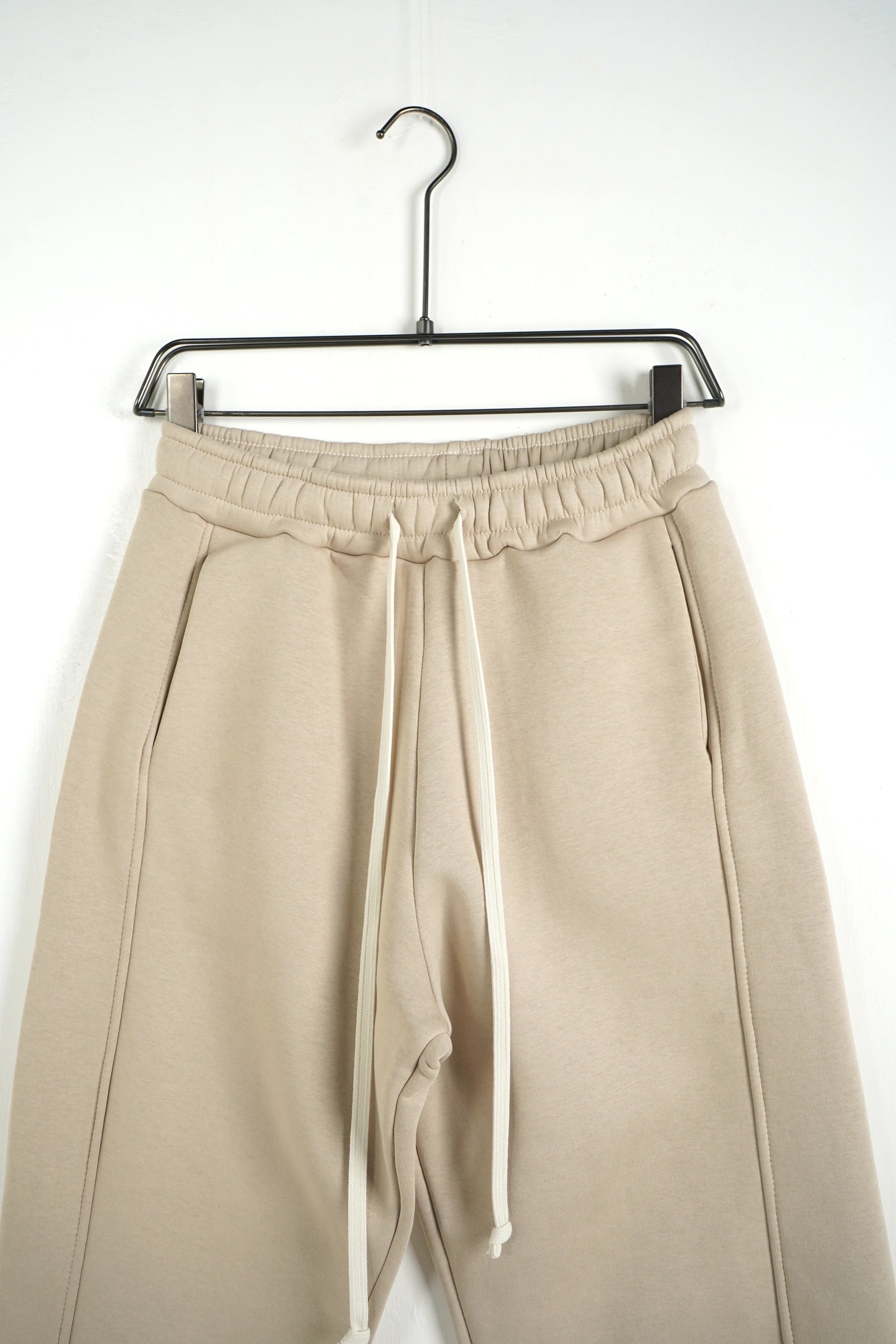 Pantalone Tuta Baggy Felpato Beige