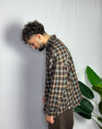 Camicia Over Quadri Marrone