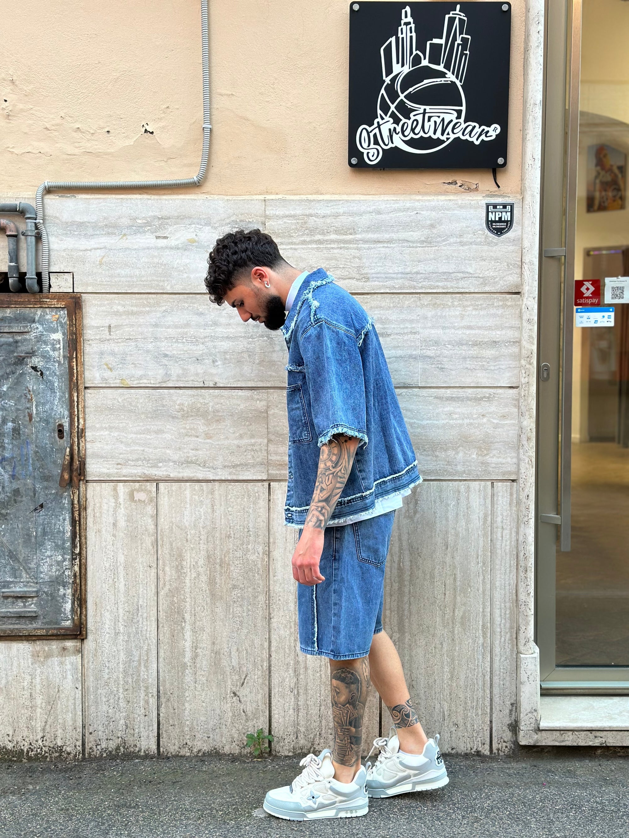 Coordinato Denim Sfrangiato