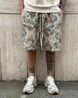 Pantaloncino Floreale Beige