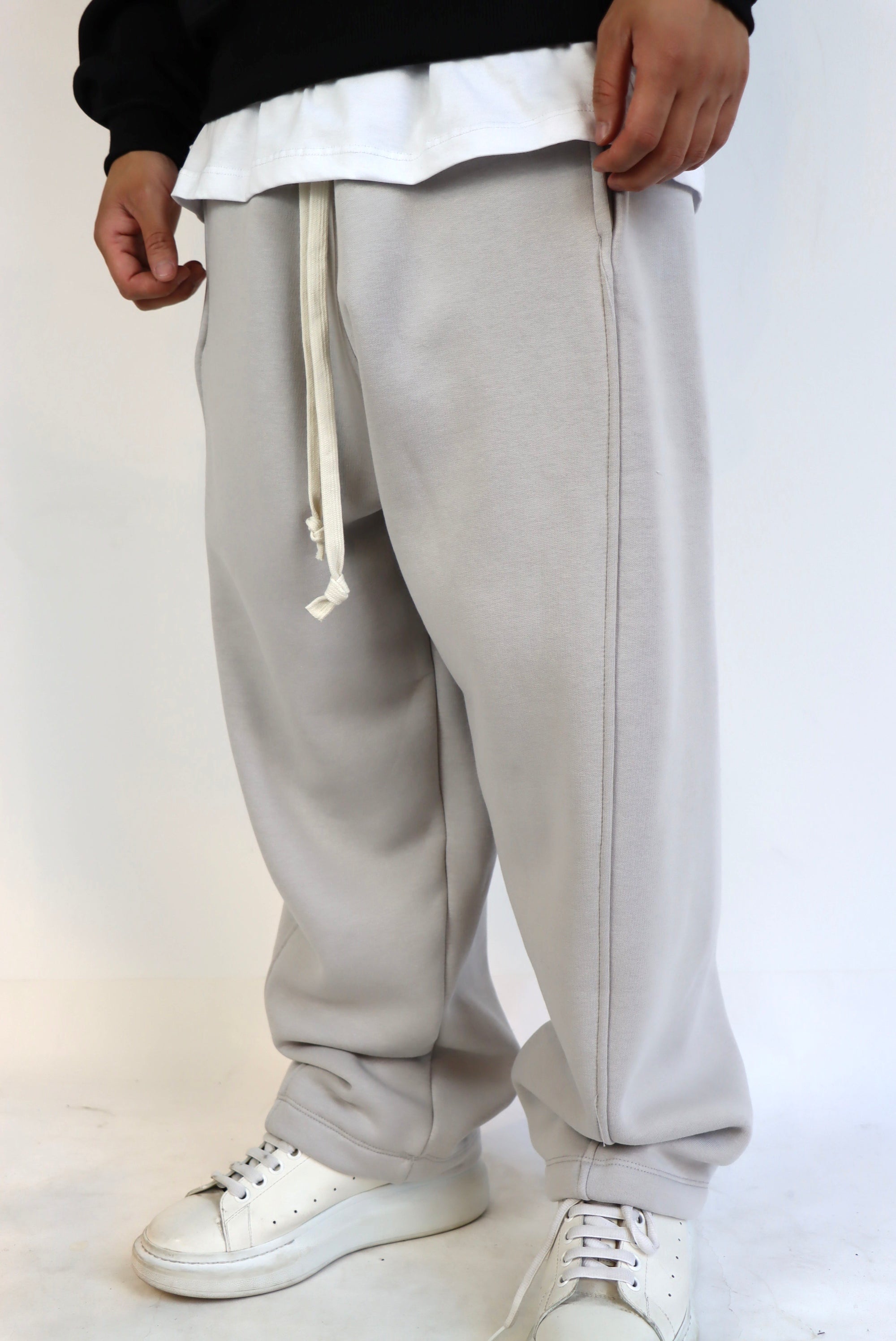 Pantalone Tuta Baggy Felpato Ghiaccio
