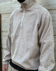Tuta Primaverile Mezza Zip Costine Beige