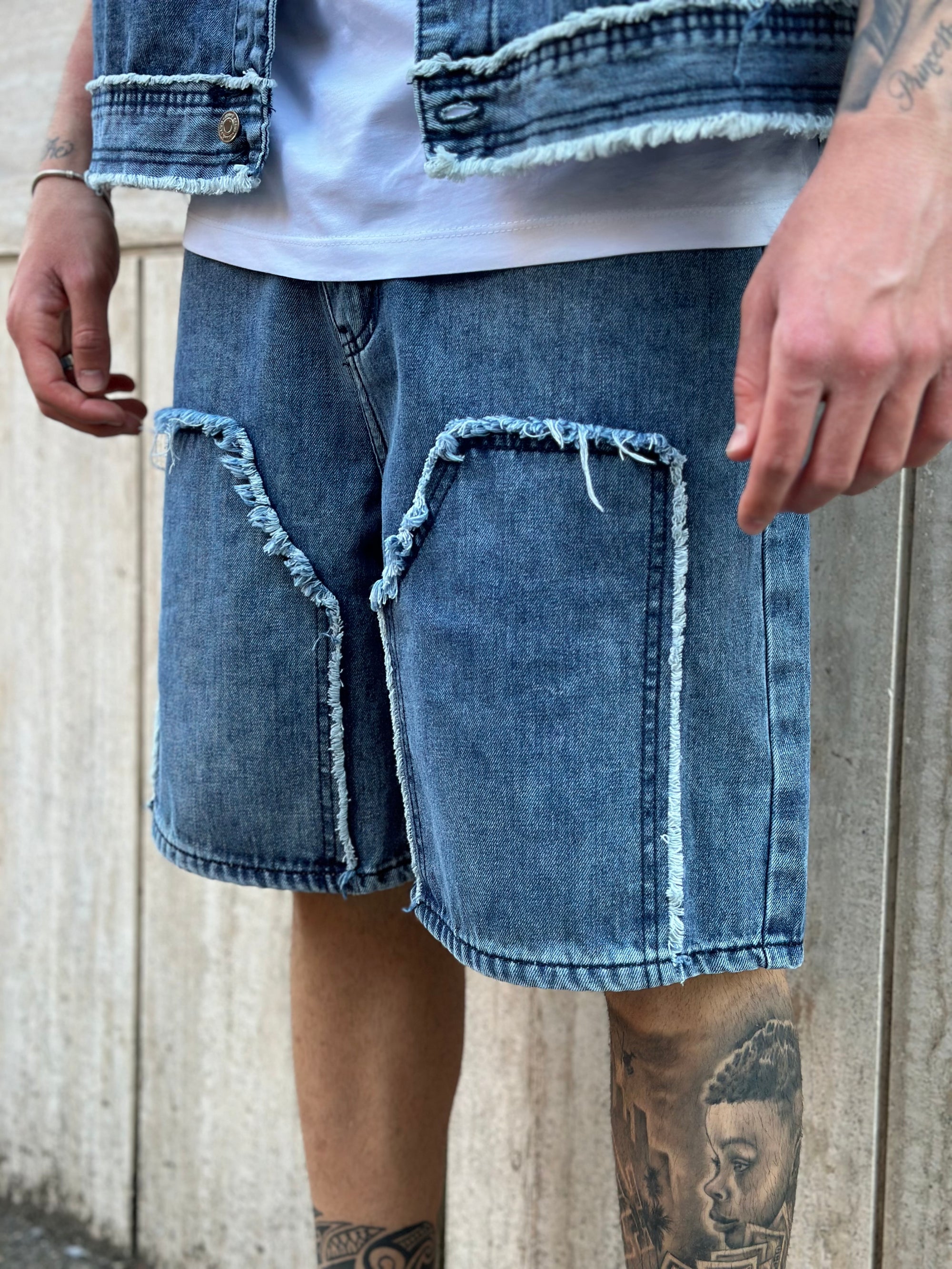 Coordinato Denim Sfrangiato