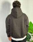 Felpa Boxy Fit Zip Marrone