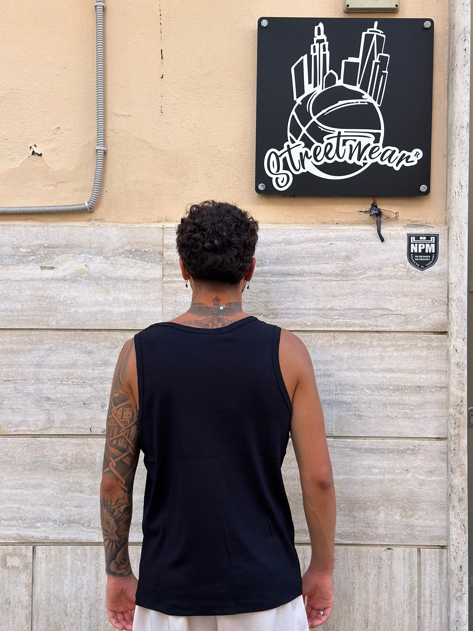 Canotta Basic Costine Nera