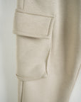 Pantalone Tuta Cargo Felpato Beige