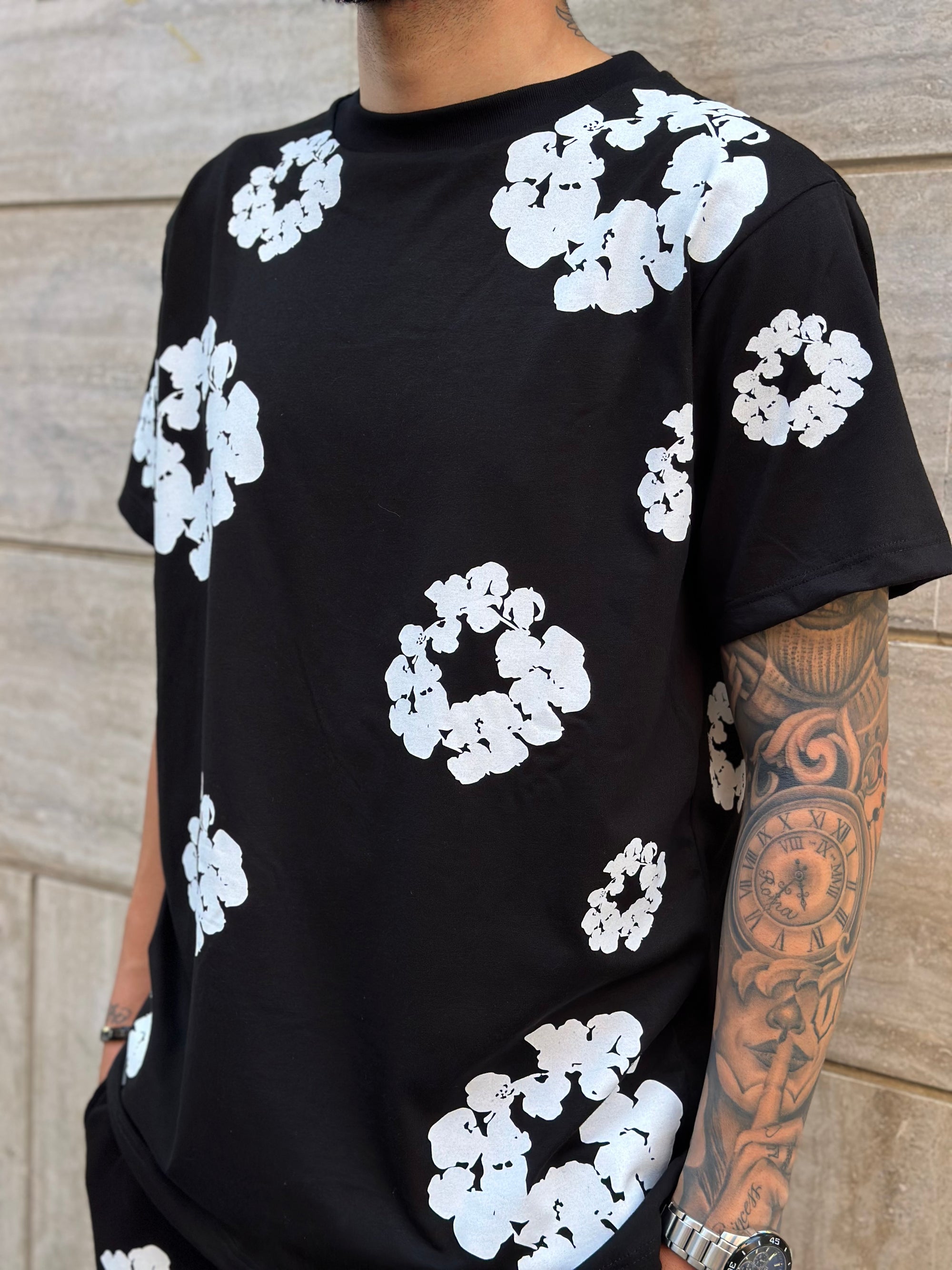 Coordinato Fiorato Nero