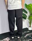 Pantalone Tuta Baggy Felpato Nero