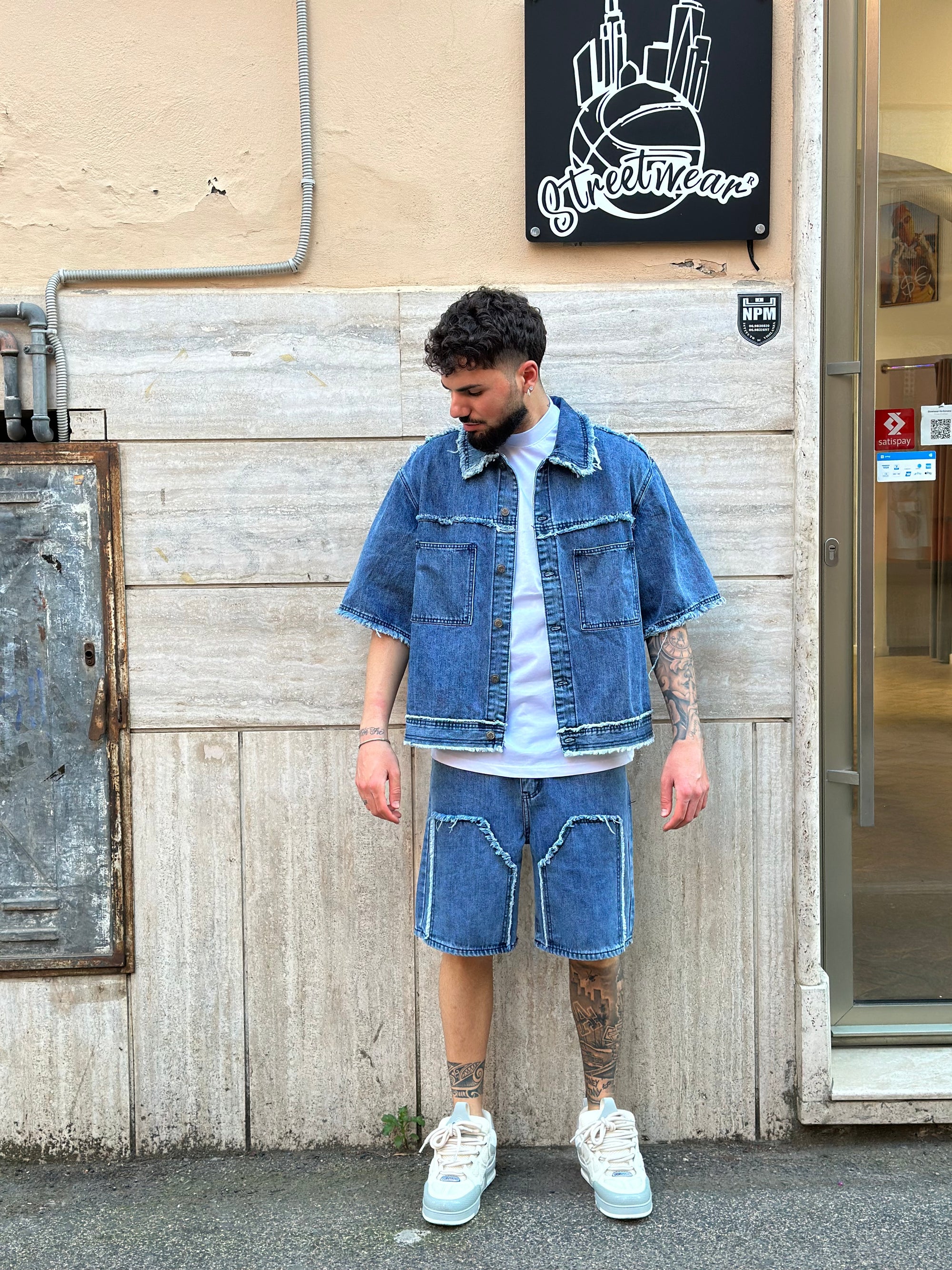 Coordinato Denim Sfrangiato