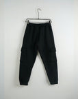 Pantalone Tuta Cargo Felpato Nero