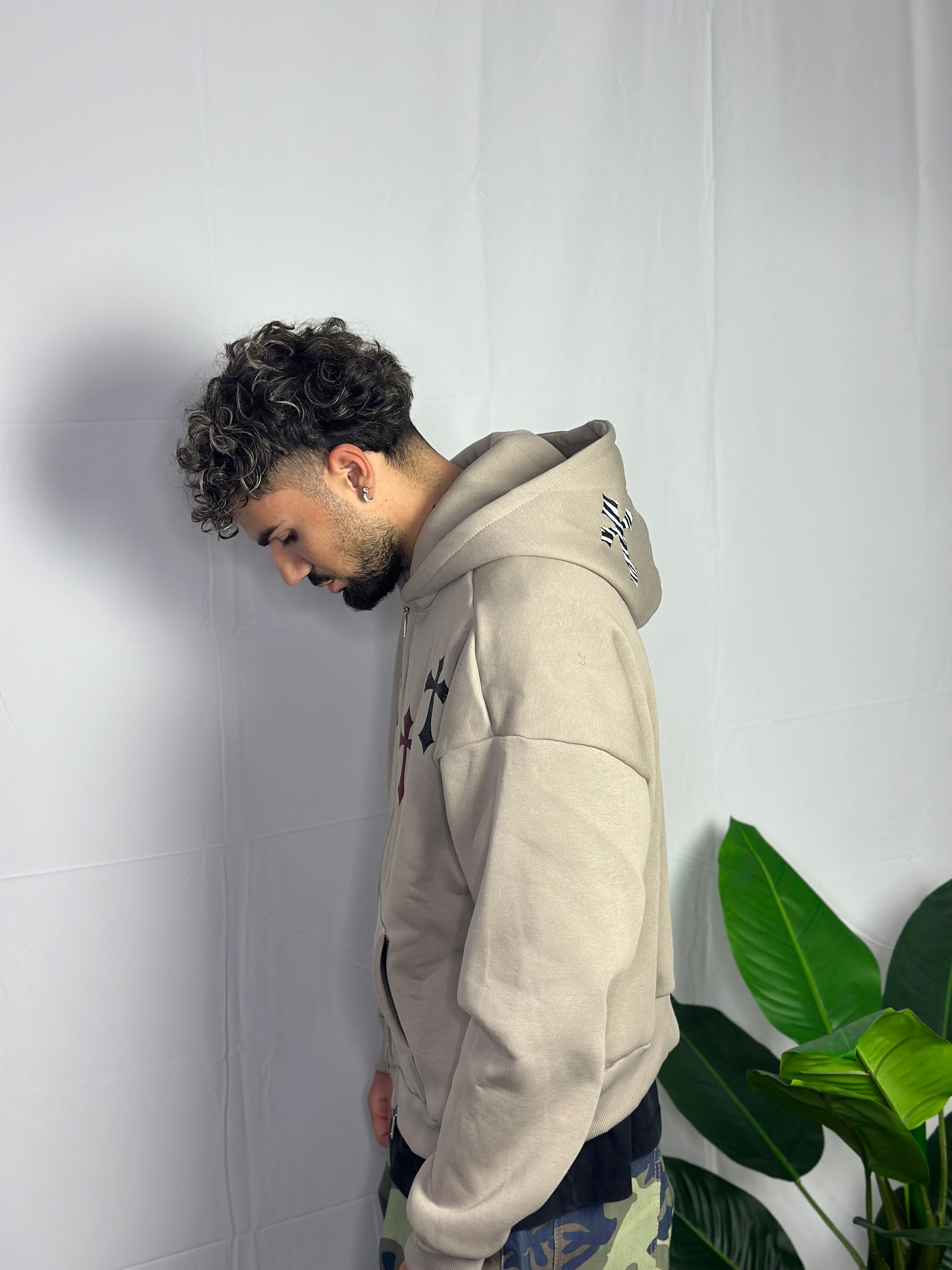 Hoodie Zip Crosses Fango