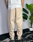 Pantalone Tuta Baggy Felpato Beige