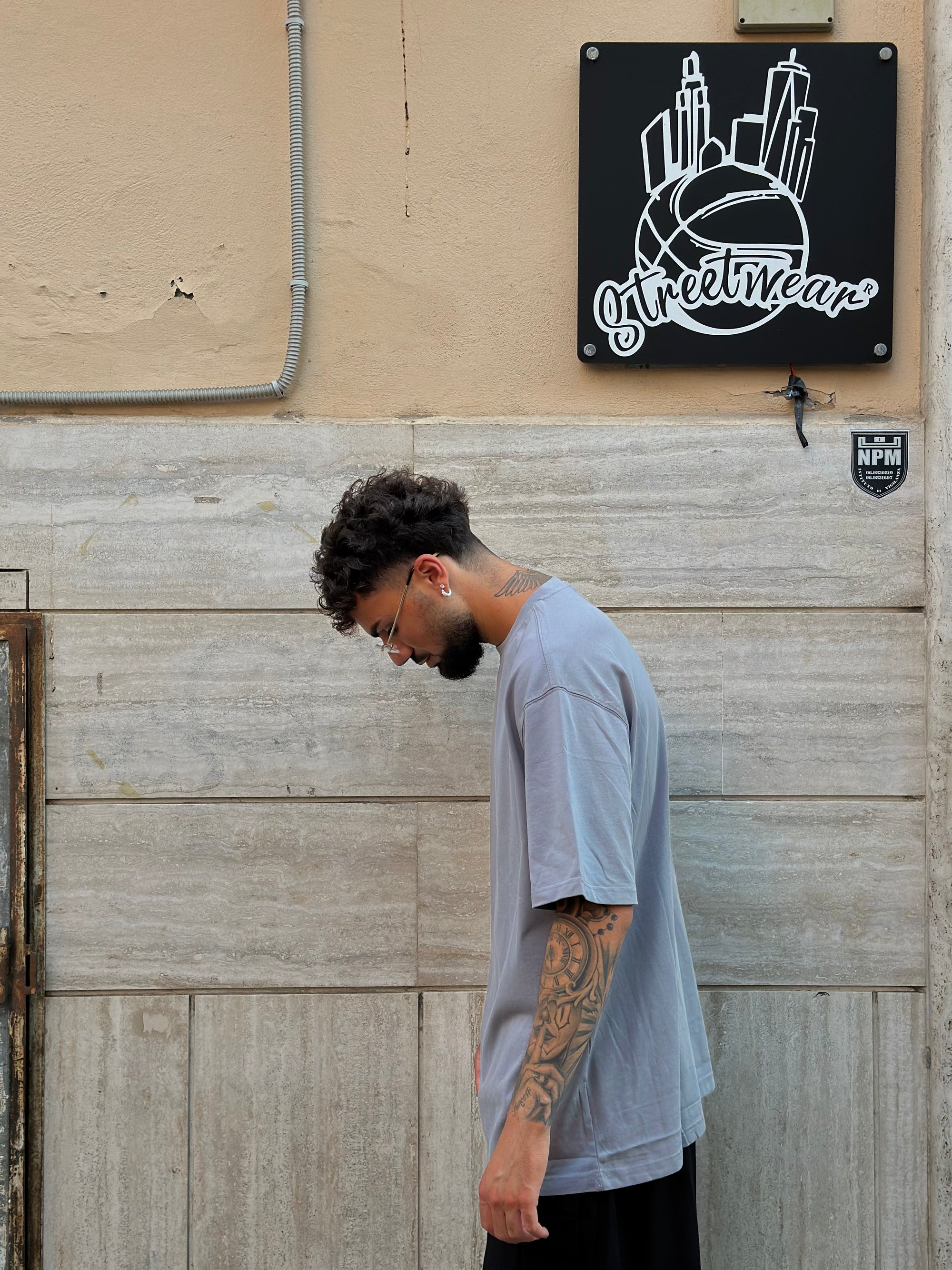 T-shirt Premium Over Grigia