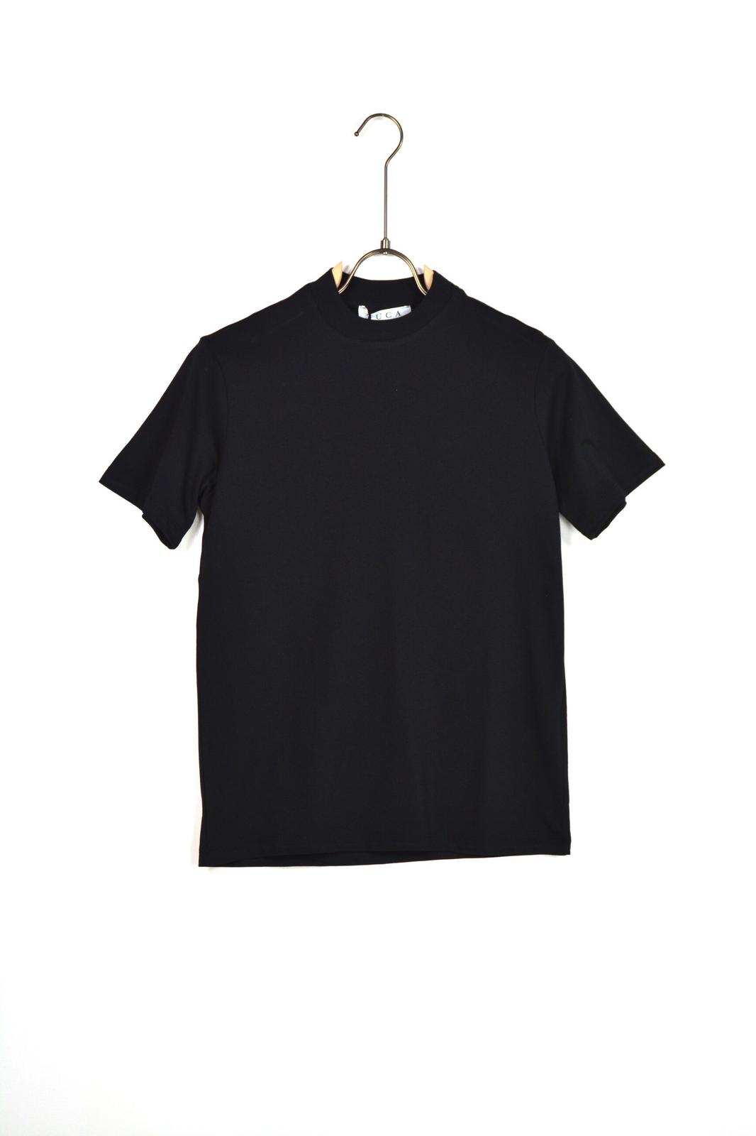T-shirt colletto basic nera bambino