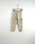 Pantalone Tuta Cargo Felpato Beige