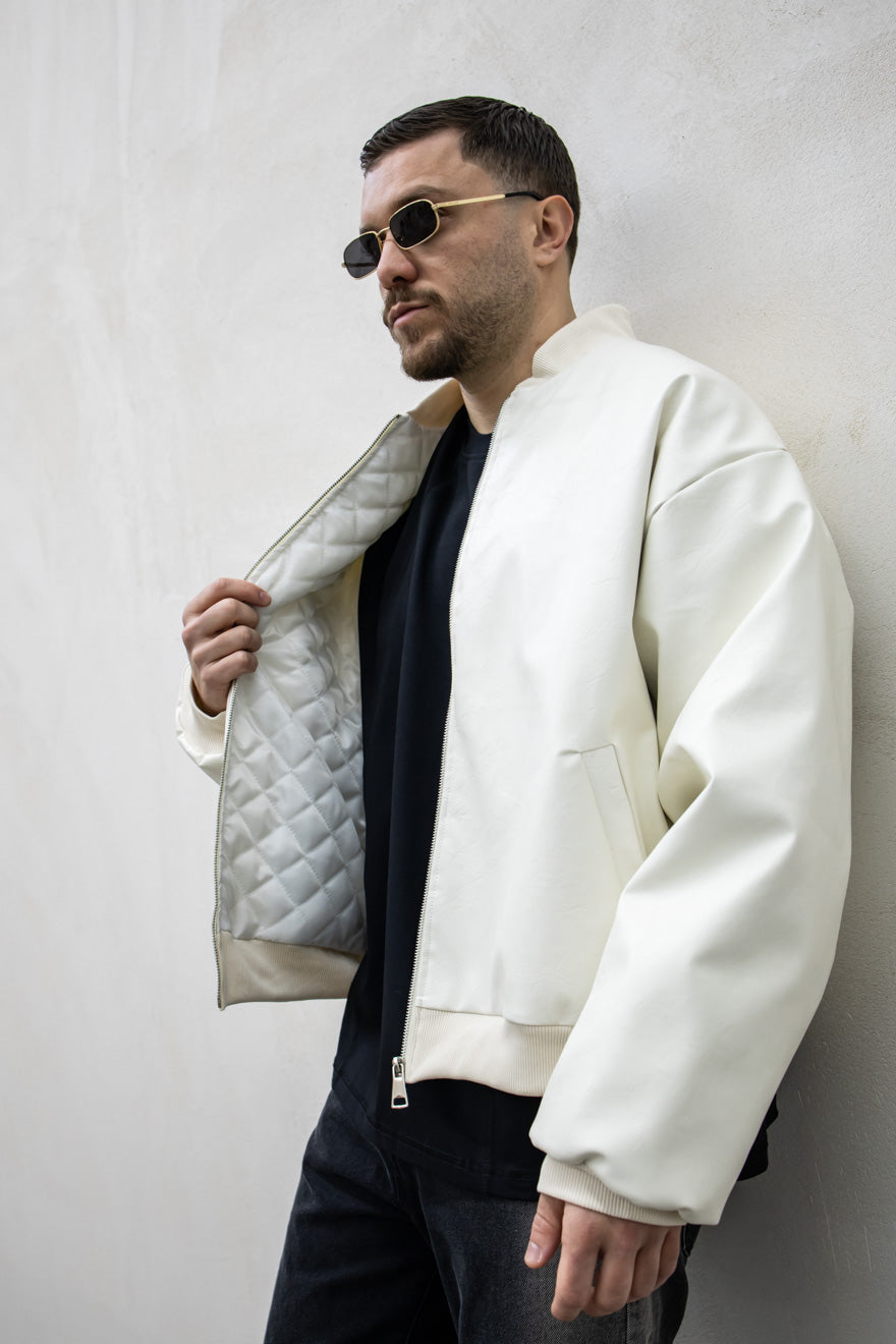 Bomber Ecopelle Bianco