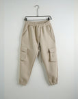 Pantalone Tuta Cargo Felpato Beige