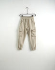 Pantalone Tuta Cargo Felpato Beige