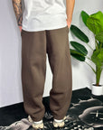 Pantalone Tuta Baggy Felpato Marrone