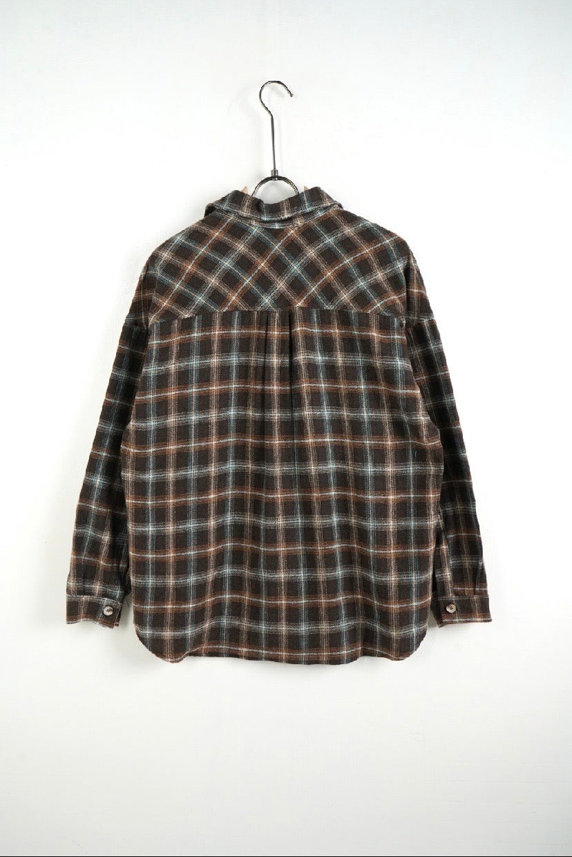 Camicia Over Quadri Marrone