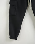 Pantalone Tuta Cargo Felpato Nero
