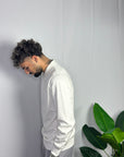 Polo Basic Mezza Zip Bianca