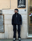 Tuta Primaverile Mezza Zip Costine Nera