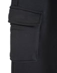 Pantalone Tuta Cargo Felpato Nero