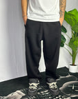 Pantalone Tuta Baggy Felpato Nero